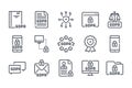 General Data Protection Regulation related line icon set.